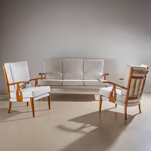 Mid-20th Century Seating Group with curved Armrests For Sale - Image 14 of 15