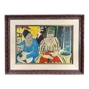 1960s French School Fauvist Figurative Oil Painting on Board, Framed