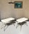 White Pair of Spanish Mid-Century Modern Style Gilt Iron Benches With X-Stretchers For Sale - Image 8 of 18