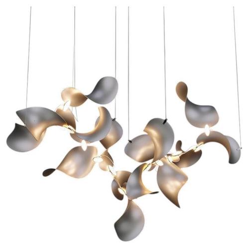 Dune 16 Cluster Chandelier in Silver Anodized Aluminum by Moss Objects For Sale - Image 18 of 18
