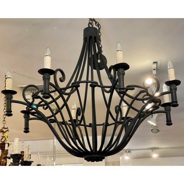Ebanista Spanish Colonial Wrought Iron Chandelier - Famous Estate For Sale - Image 4 of 6