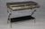 John Vesey John Vesey Attributed Steel & Brass Two Teir Console W/ Black Glass For Sale - Image 4 of 13