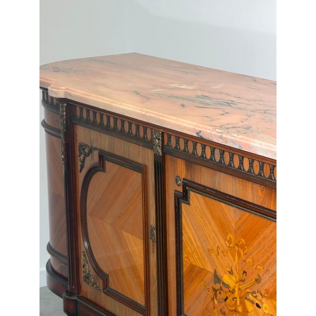 Louis XVI Sideboard with Pink Marble Top by JP Ehalt For Sale - Image 5 of 9