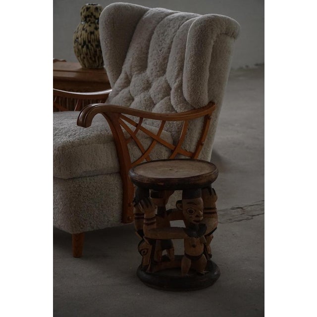 Mid-20th Century African Carved Hardwood Stool, 1950s For Sale - Image 13 of 18