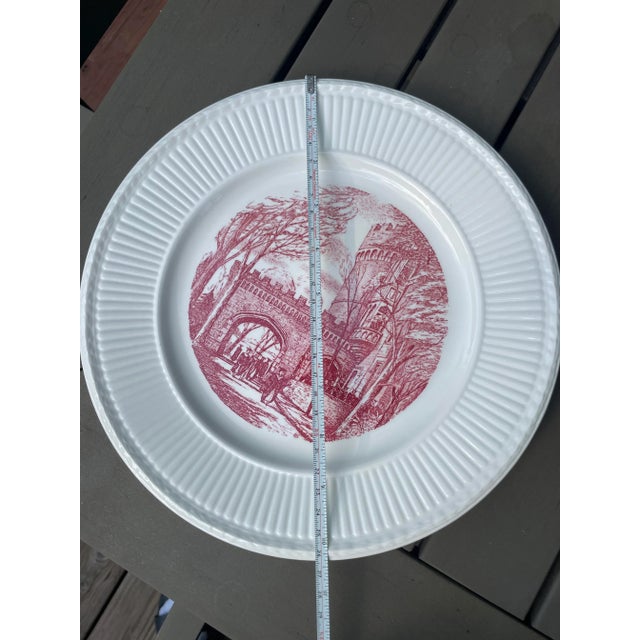 1950s Wedgwood Beaver College Pink Dinner Plate For Sale - Image 9 of 13
