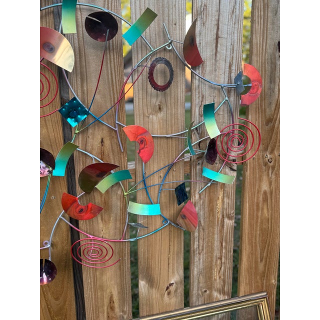 Metal Metal Imagination Colorful Abstract Geometric Metal Wall Sculpture For Sale - Image 7 of 8