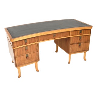 Vintage Walnut Pedestal Desk from Laszlo Hoenig, 1950s For Sale