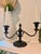 Black Vintage Black Powder-Coated Brass Two-Arm Candelabrum With Grape & Vine Detail For Sale - Image 8 of 10