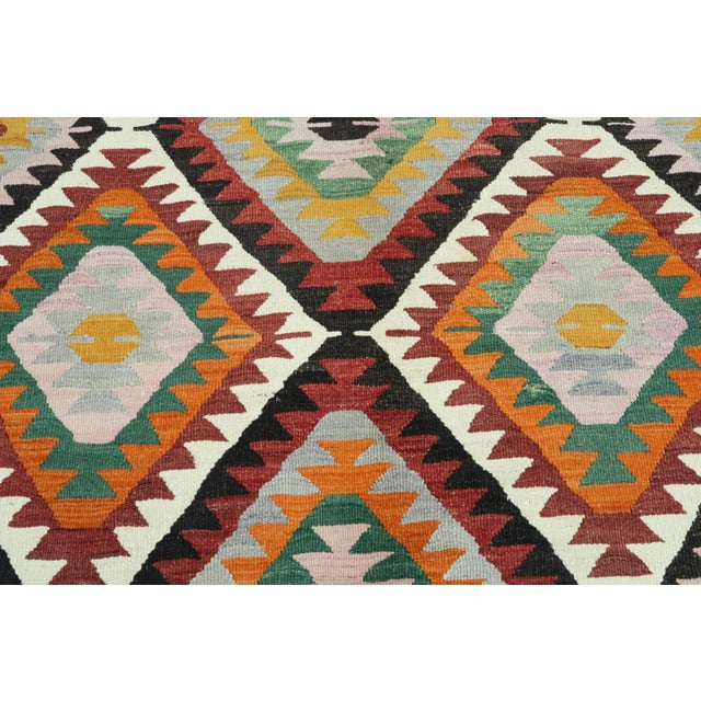 Mid 20th Century Turkish Diamond Kilim Rug-5’7’x9’1" For Sale - Image 6 of 13