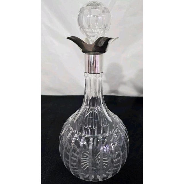 Antique Art Deco Glass Spirit Decanter from Walker & Hall, Sheffield, 1924 For Sale - Image 3 of 18