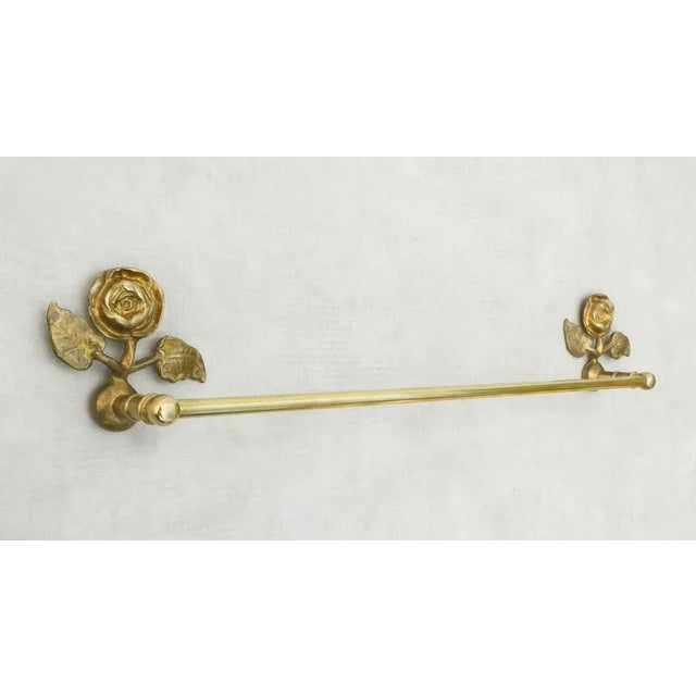 1950s Mid-Century Modern French Rose Flower Towel Bar, 1950s For Sale - Image 5 of 5