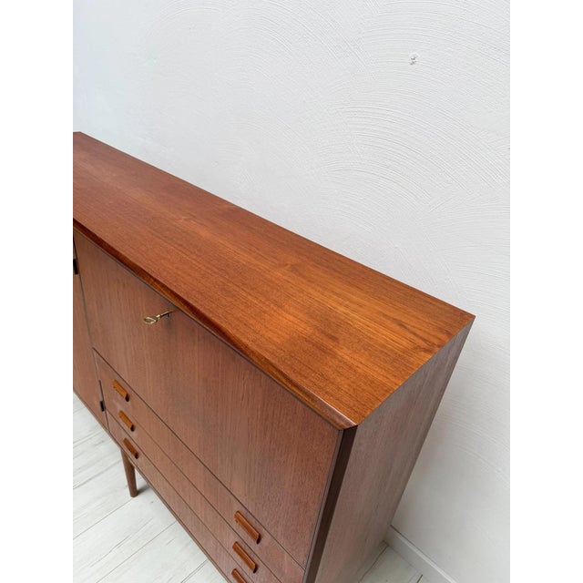 Vintage Danish Teak Highboard attributed to Børge Mogensen, 1960s For Sale - Image 10 of 13