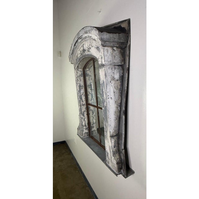 19th Century Antique Dormer Window Mirror, Zinc, French Provincial Style For Sale - Image 5 of 10