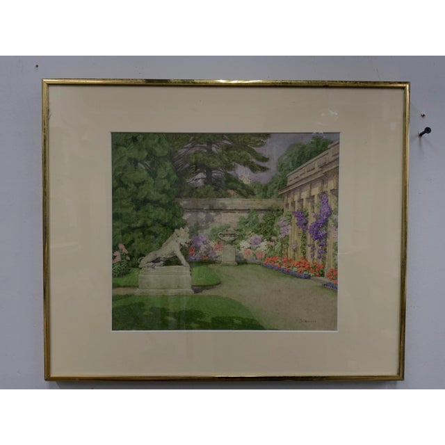 English “English Garden” Watercolor by Frances Drummond For Sale - Image 3 of 12