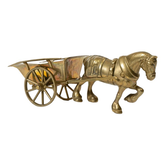 Bronze Horse-Drawn Carriage Sculpture with Movable Wagon, 1890s For Sale