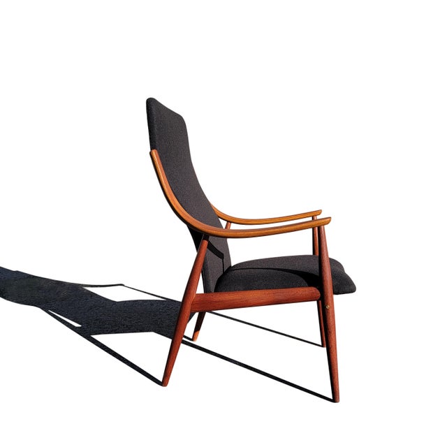 Black Danish Mid-Century Modern Peter Hvidt & Orla Mølgaard Nielsen High Back Lounge Chair For Sale - Image 8 of 12