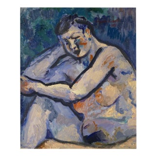 Edgardo Corbelli, Blue Nude, 1953, Oil For Sale