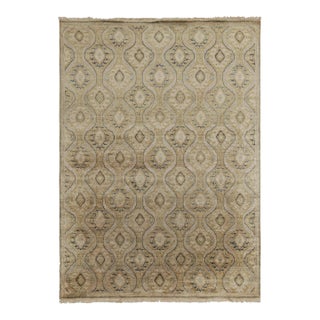 Rug & Kilim’s Classic Style Rug in Green and Beige-Brown Ikats Patterns For Sale