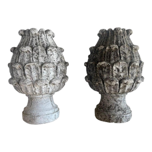 Pair of 19th C. Italian Stone Artichokes