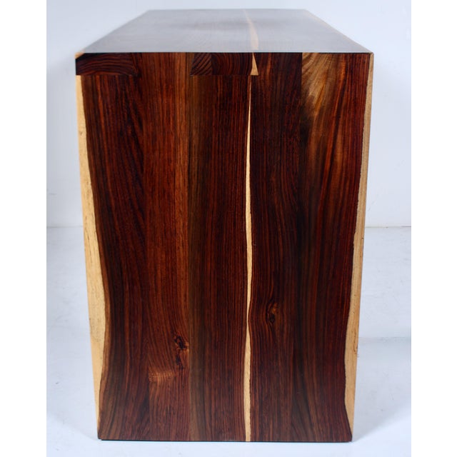 Modern Parsons Style Cocobolo Desk, Handcrafted, 1980s For Sale - Image 15 of 17