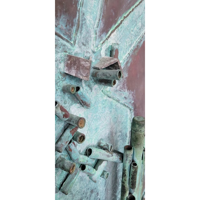 Artist Roy R. Butler Signed Copper Brutalist Doors - a Pair For Sale - Image 9 of 10