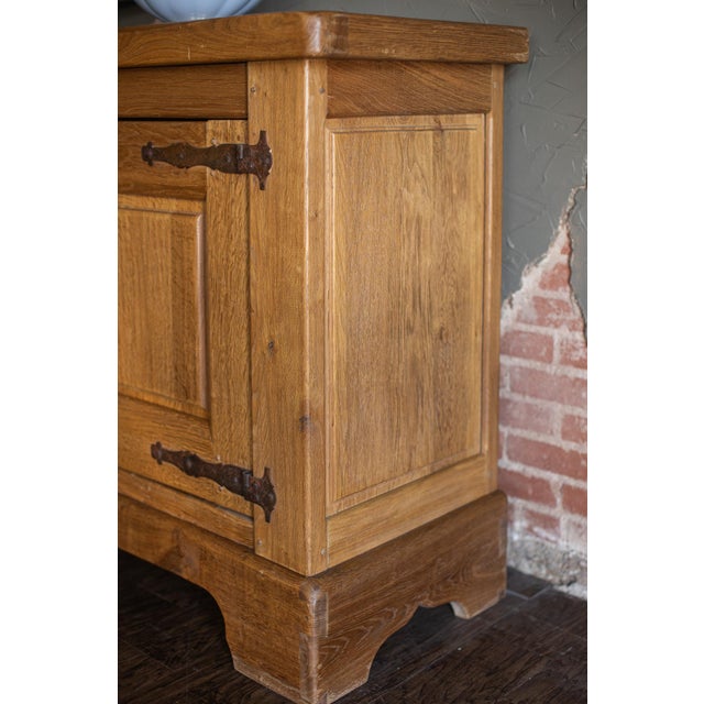Mid 20th Century Mid 1900s Large Rustic French - Light Oak Sideboard For Sale - Image 5 of 15