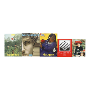 Set of 5 Taschen Art Books on Escher, Gauguin, Michelangelo, Renoir, and Rousseau