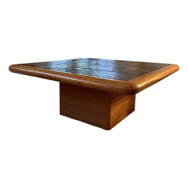 Sallingboe Teak and Slate Modern Coffee Table For Sale