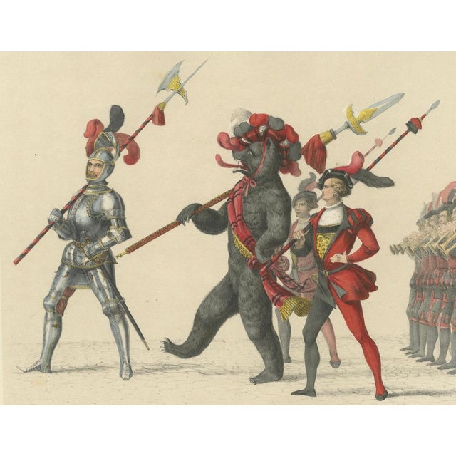 Mid 19th Century The Armored Leader and the Bear A Bernese Procession, 1855, Paper For Sale - Image 5 of 10