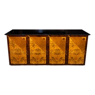 Mid-Century Italian Burl Wood Sideboard by Oscar Dell Arredamento for MiniForms For Sale
