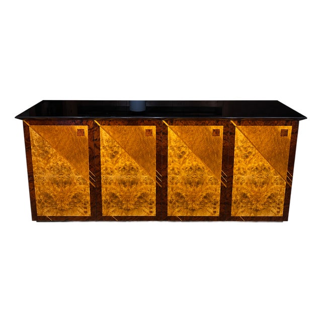 Mid-Century Italian Burl Wood Sideboard by Oscar Dell Arredamento for MiniForms For Sale