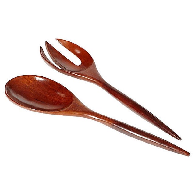 Wood Salad Bowl Serving Set, Set of 8 Chairish