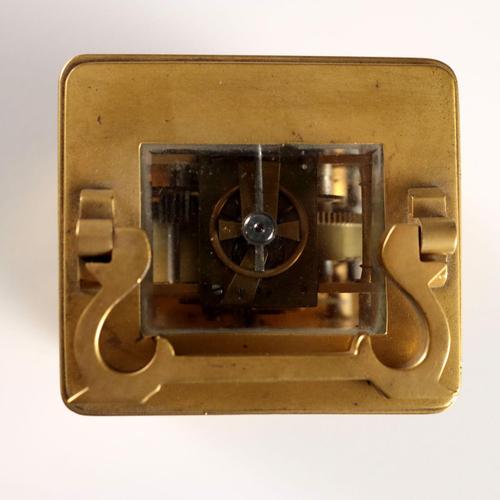 Metal Gilded Bronze Desk Clock For Sale - Image 7 of 13