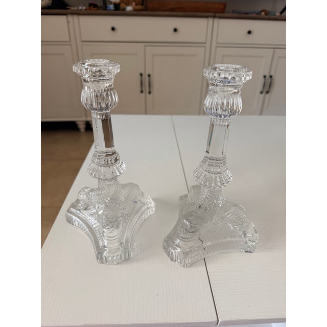 Pair of beautiful crystal glass candlestick holders from Tiffany and Co. perfect condition never even used once. I...