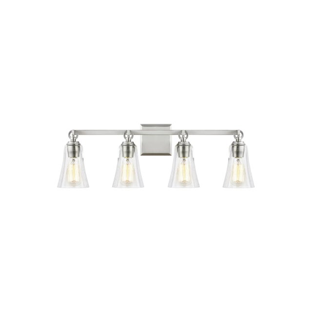 2020s Sean Lavin by Visual Comfort Studio Monterro 4-Light Vanity, Satin Nickel For Sale - Image 5 of 5