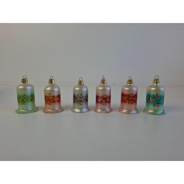 Vintage Czechoslovakian Glass Christmas Bells, 1960, Set of 6 For Sale - Image 12 of 17