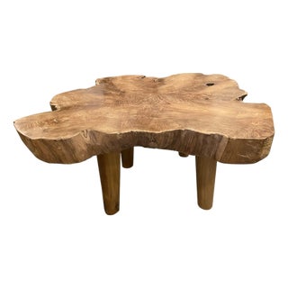 Andrianna Shamaris Mid-Century Style Single Slab Coffee Table For Sale