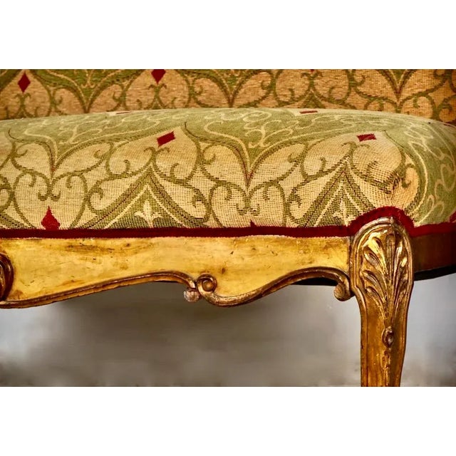 Rococo Rococo-Style Giltwood Settee or Bench For Sale - Image 3 of 12