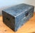 Stone Gray Vintage Hand Painted Wooden Trunk For Sale - Image 8 of 12