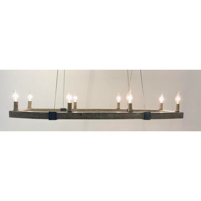 Currey & Company Currey & Co. Industrial Modern Gray Concrete Bannerman Chandelier For Sale - Image 4 of 5