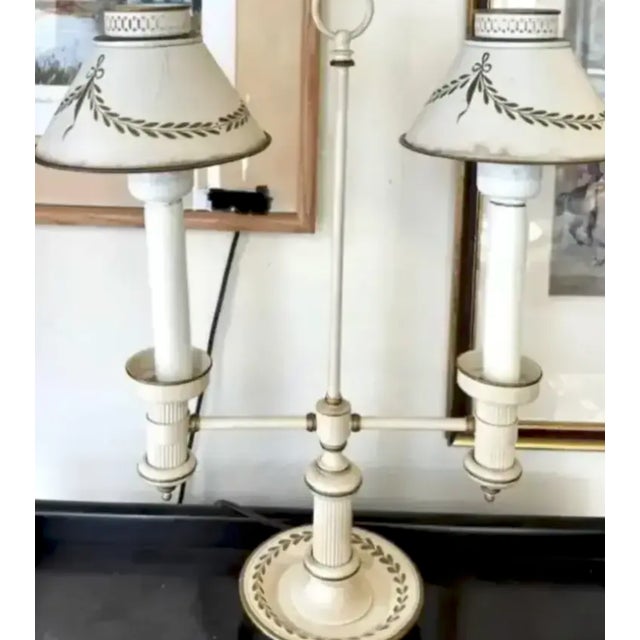Mid 20th Century Mid Century Toleware Double Shade Lamp For Sale - Image 5 of 9