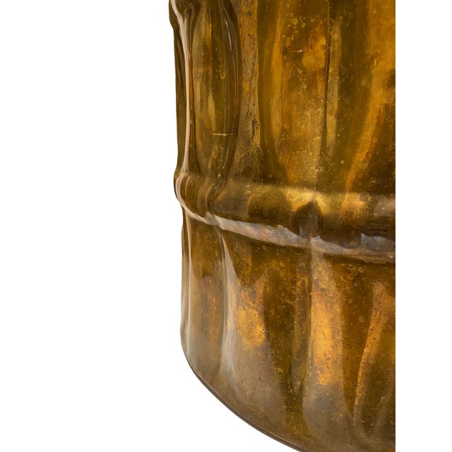 Large Tarnished-Brass Jardiniere With Handles For Sale - Image 12 of 13