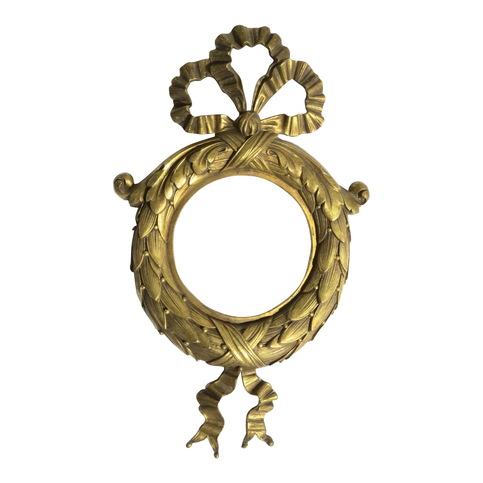 19th Century Bronze D'ore Ribbon Wreath Applique | Chairish