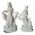 Pair Antique Art Deco Porcelain Flower Frogs, Garden Figurines, Flower Arraigning For Sale