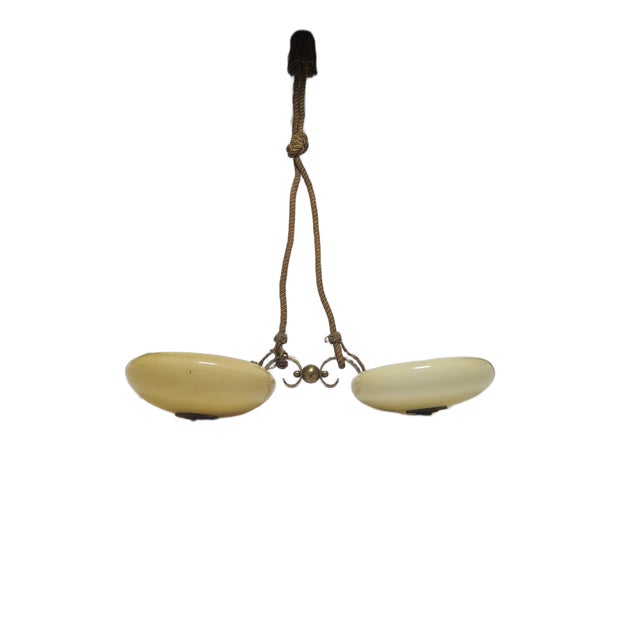 Brown Vintage Art Deco Style Pendant Light, Poland, 1970s For Sale - Image 8 of 8
