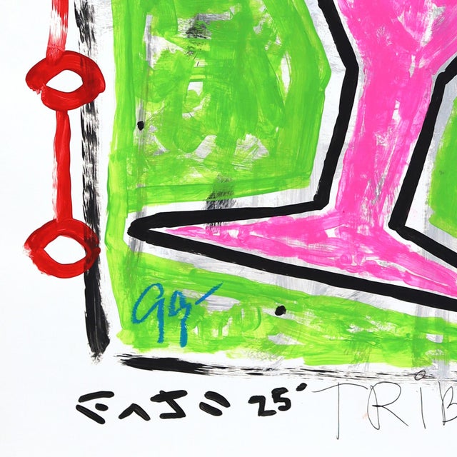 Tipsy Geometry - Original Geometric Pop Street Art Acrylic Painting on Posterboard by Gary John For Sale - Image 4 of 6