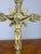Gold Vintage French Brass Religious Ornate Altar Cross For Sale - Image 8 of 13