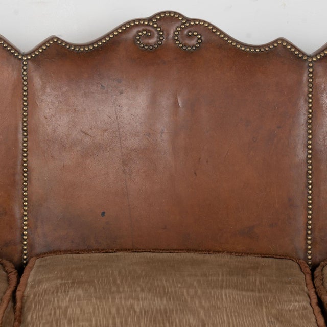 20th Century Vintage Danish Brown Leather Three Seat Sofa For Sale - Image 11 of 18