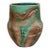 Hellman Pottery Green Swirl Vase, Ceramic, Mid-Century Modern, Usa For Sale