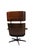 Brown Mid 20th Century Walnut and Black Leather Lounge Chair Ottoman Attributed to PLycraft For Sale - Image 8 of 18